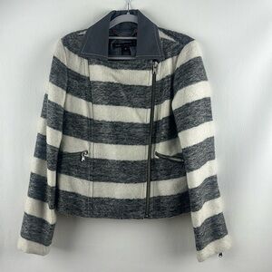 Marc By Marc Jacobs Gray and White Striped Blazer